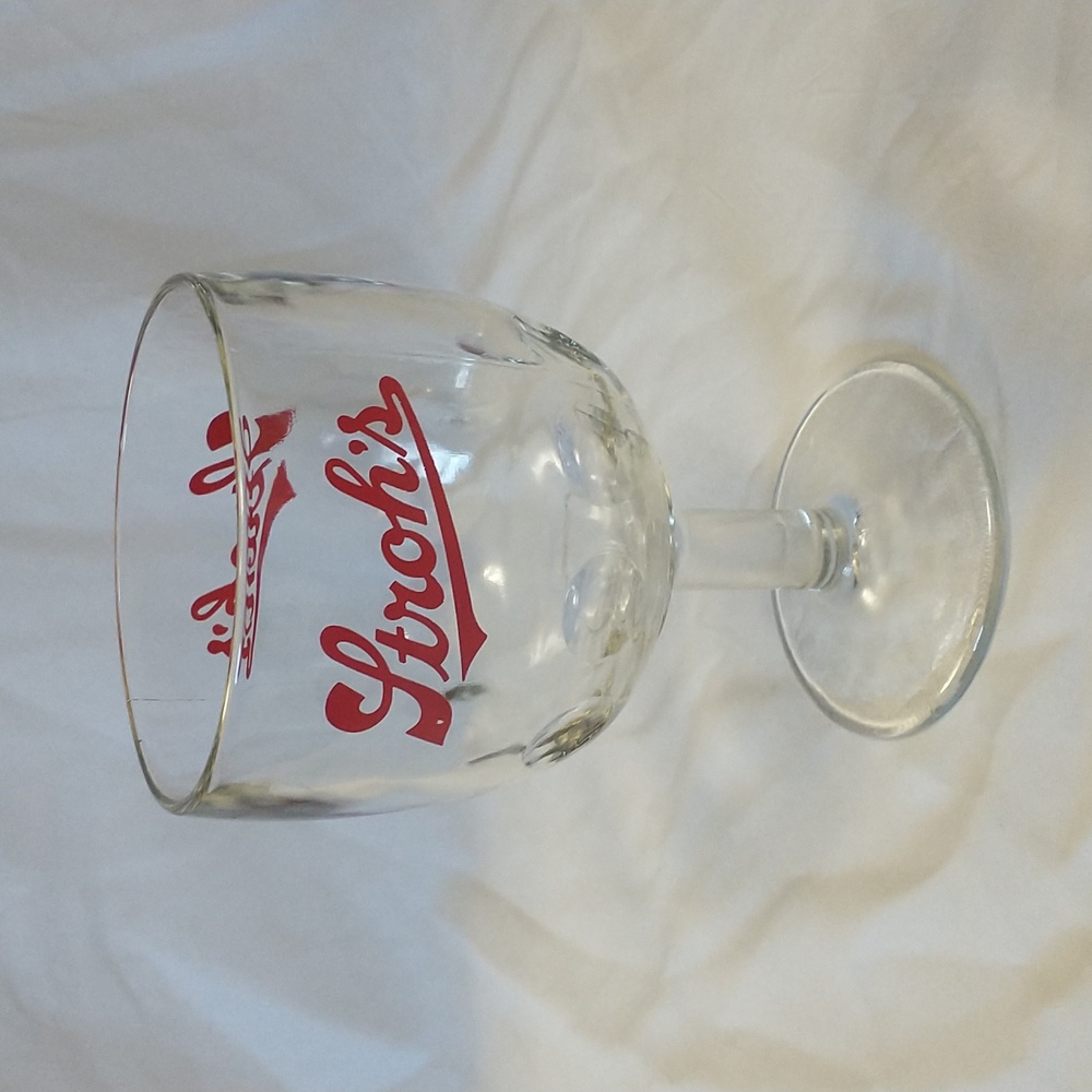 Vintage Strohs Thumbprint Beer Goblet